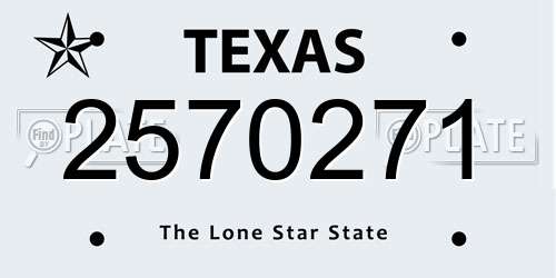 2570271 Texas License Plate