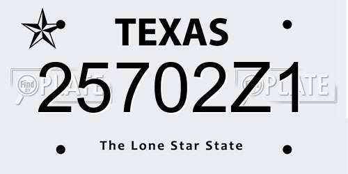 25702Z1 Texas License Plate
