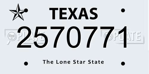 2570771 Texas License Plate
