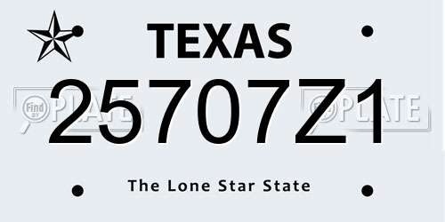 25707Z1 Texas License Plate