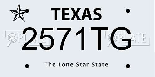 2571TG Texas License Plate