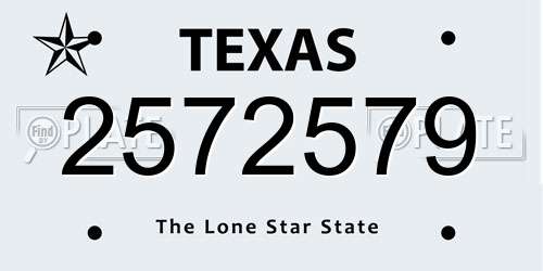 2572579 Texas License Plate