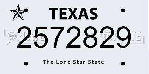 2572829 Texas License Plate
