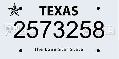 2573258 Texas License Plate