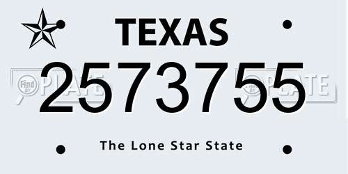 2573755 Texas License Plate