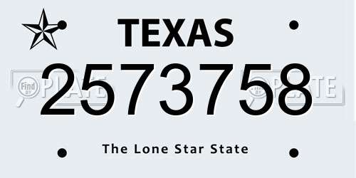2573758 Texas License Plate