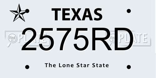 2575RD Texas License Plate