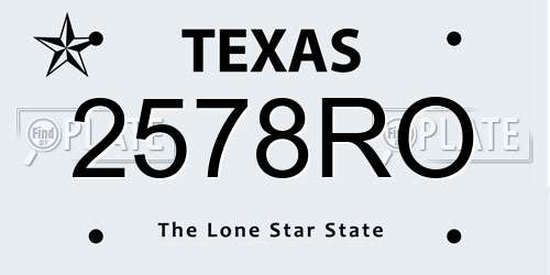 2578RO Texas License Plate