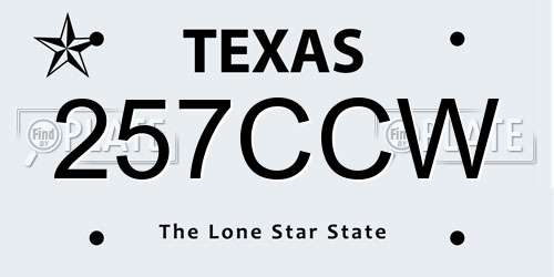 257CCW Texas License Plate