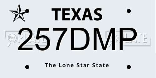 257DMP Texas License Plate