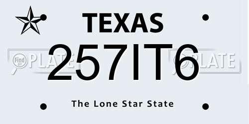 257IT6 Texas License Plate