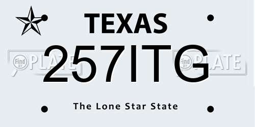 257ITG Texas License Plate