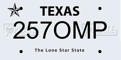 257OMP Texas License Plate