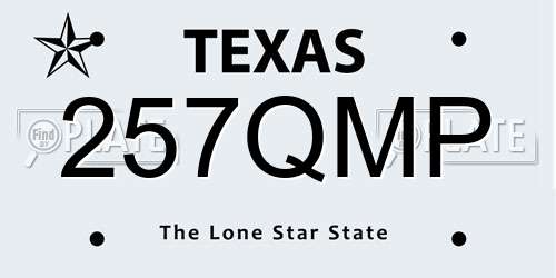 257QMP Texas License Plate