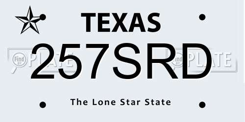 257SRD Texas License Plate