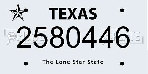 2580446 Texas License Plate