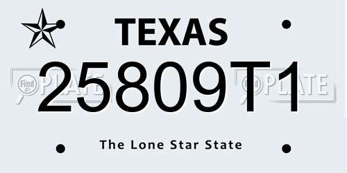 25809T1 Texas License Plate
