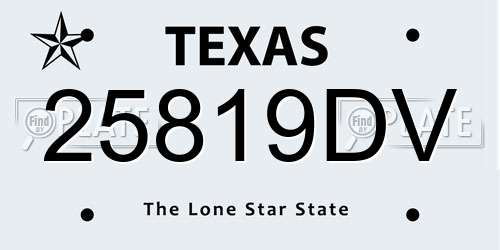25819DV Texas License Plate