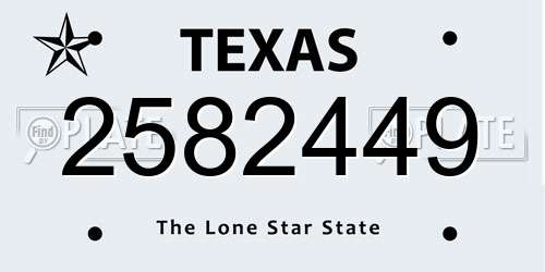 2582449 Texas License Plate