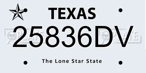 25836DV Texas License Plate
