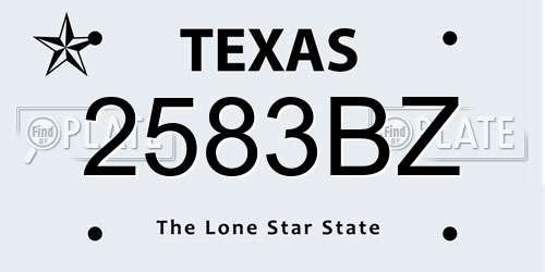 2583BZ Texas License Plate