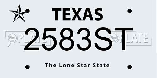2583ST Texas License Plate