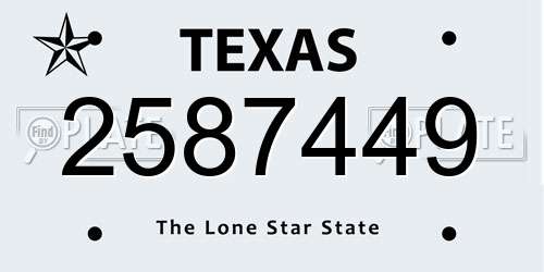 2587449 Texas License Plate