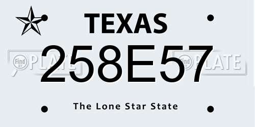 258E57 Texas License Plate