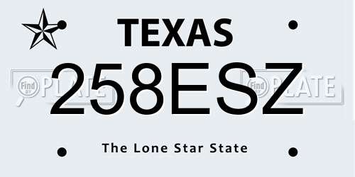 258ESZ Texas License Plate