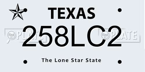 258LC2 Texas License Plate