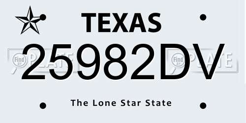 25982DV Texas License Plate