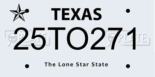 25TO271 Texas License Plate