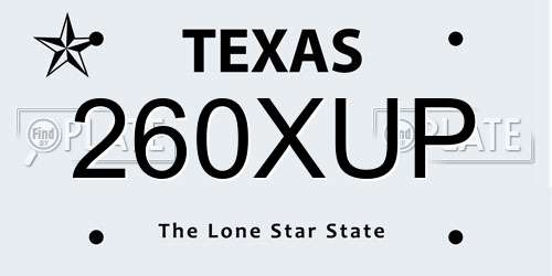 260XUP Texas License Plate