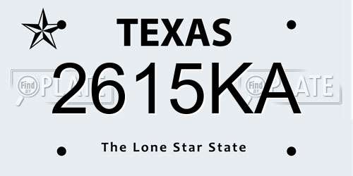 2615KA Texas License Plate