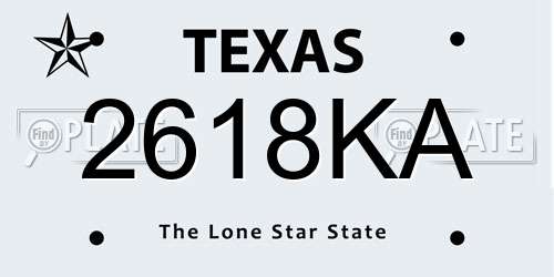 2618KA Texas License Plate