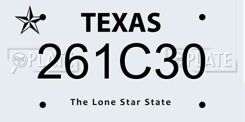 261C30 Texas License Plate