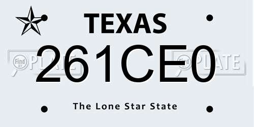 261CE0 Texas License Plate