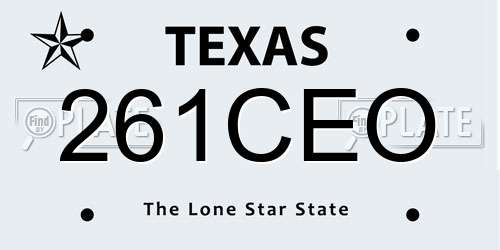 261CEO Texas License Plate