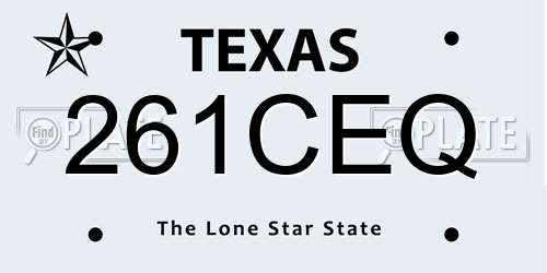 261CEQ Texas License Plate