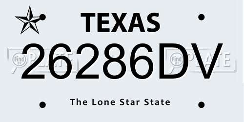 26286DV Texas License Plate