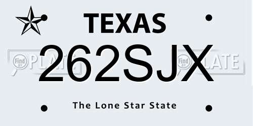 262SJX Texas License Plate