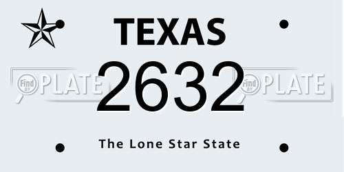 2632 Texas License Plate