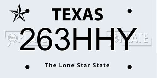 263HHY Texas License Plate