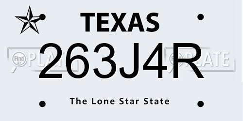 263J4R Texas License Plate