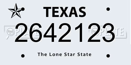 2642123 Texas License Plate