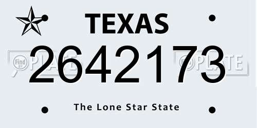 2642173 Texas License Plate