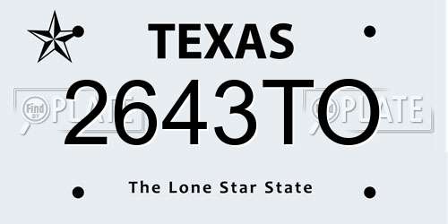 2643TO Texas License Plate