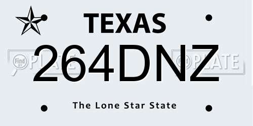264DNZ Texas License Plate