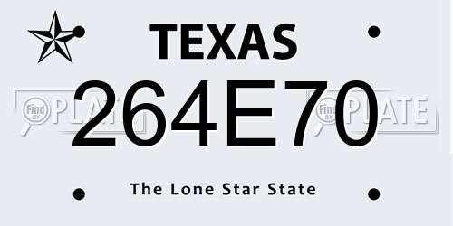 264E70 Texas License Plate