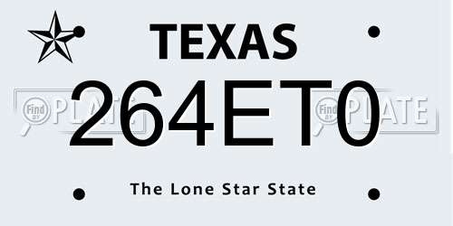 264ET0 Texas License Plate